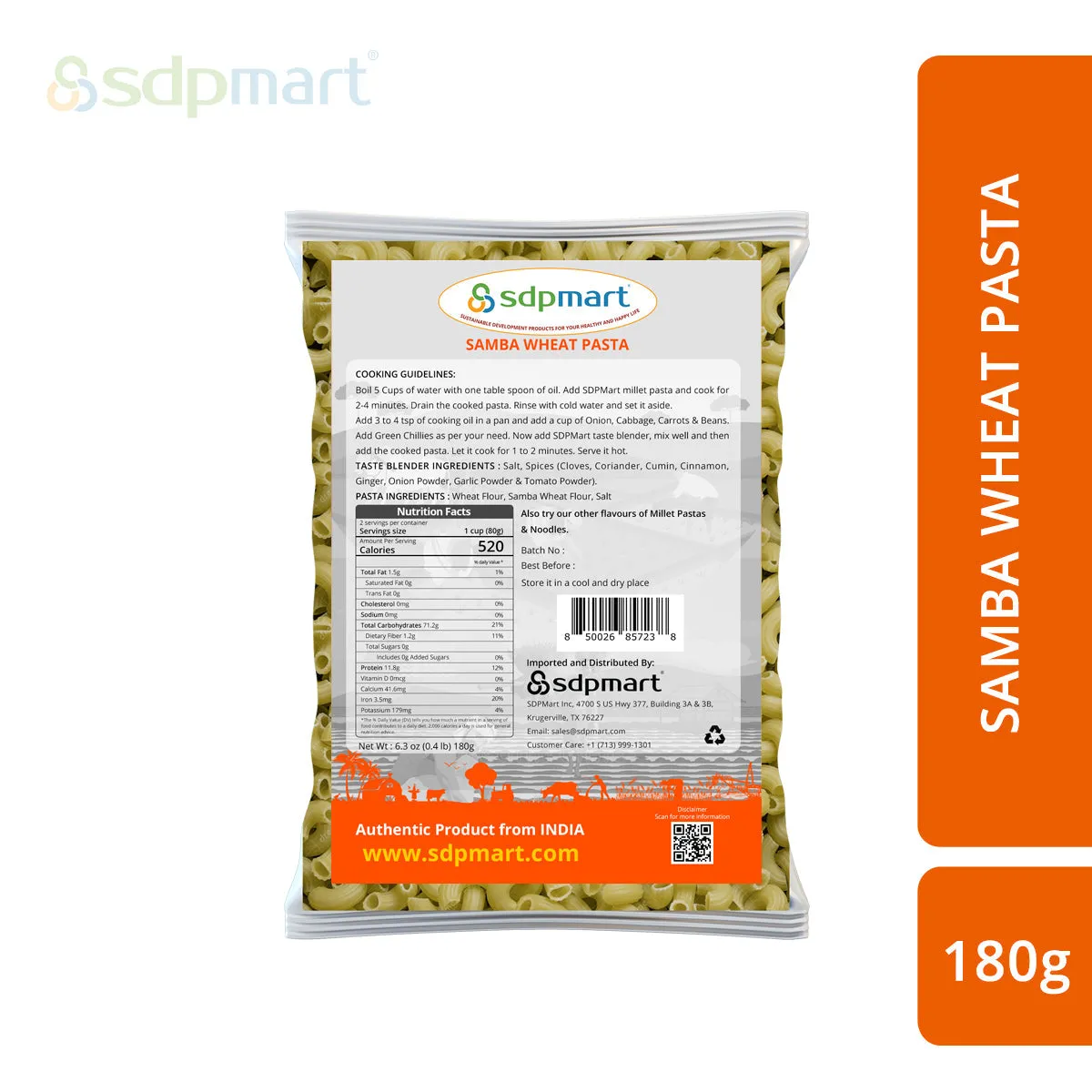 SDPMart Samba Wheat Pastas 180g