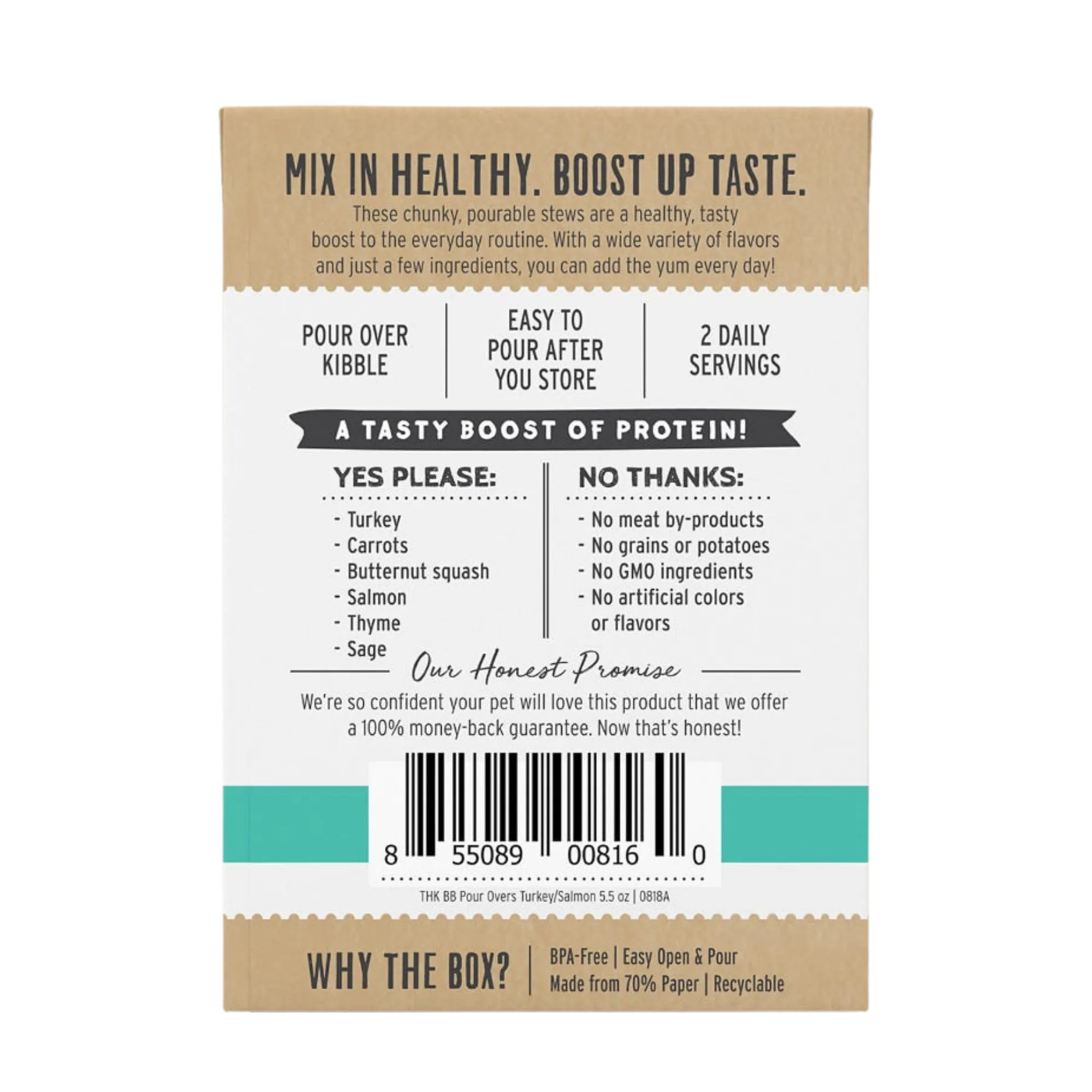 The Honest Kitchen Bone Broth Pour Overs Turkey & Salmon Stew 5.5 oz