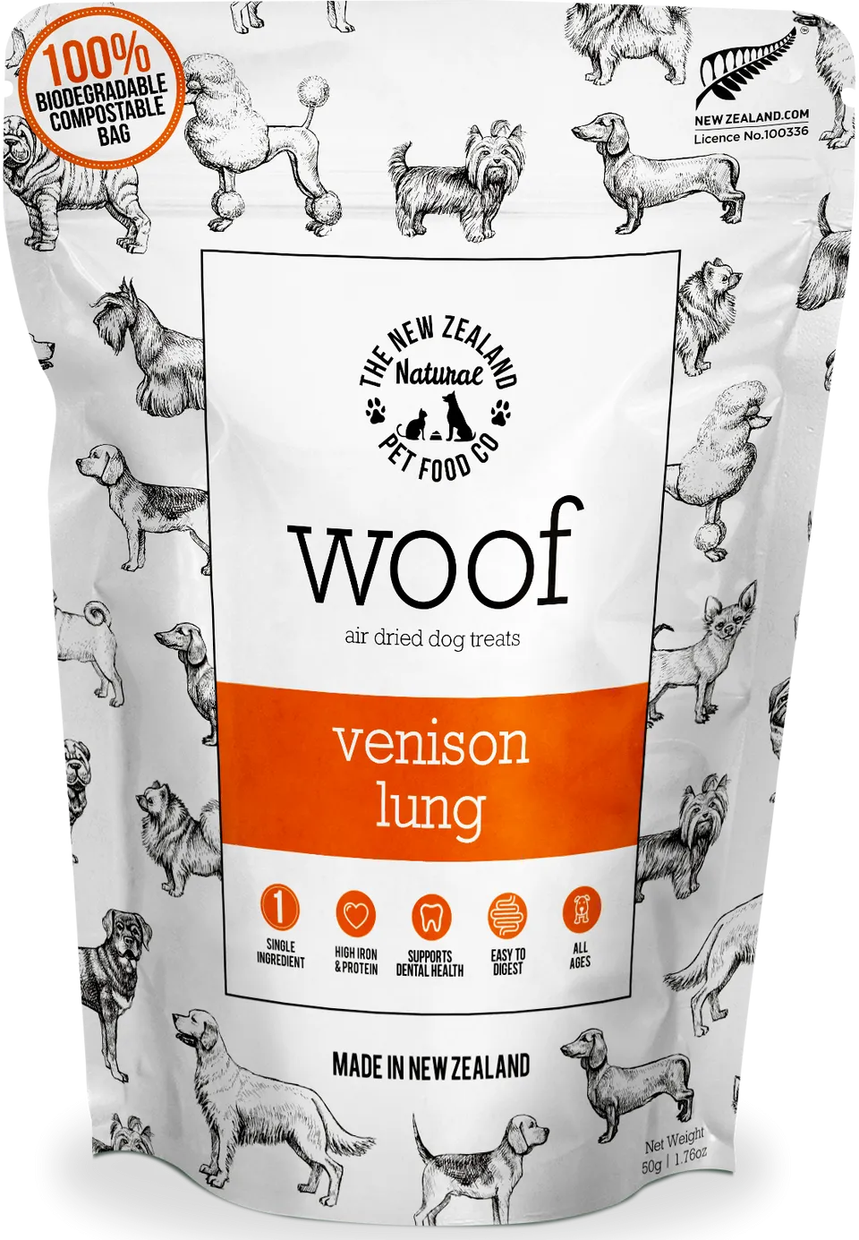 Woof Venison Lung Treats