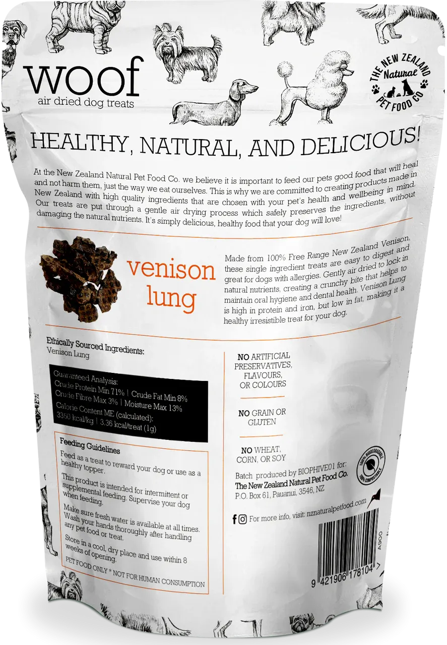 Woof Venison Lung Treats