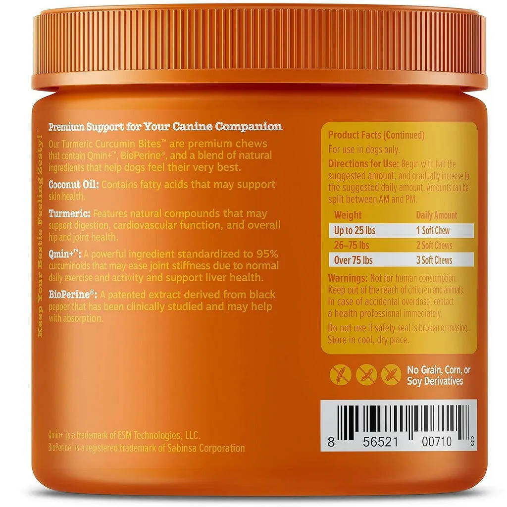 Zesty Paws Turmeric Curcumin Bites Duck Flavored Chews for Dog (90 ct)