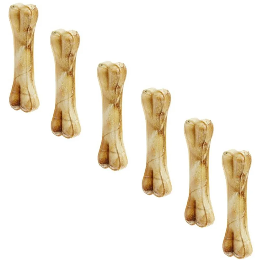 Zoom Bark Rawhide Pressed Chew Bone for Puppies- Xtra Small 6x1 (3 Inch)