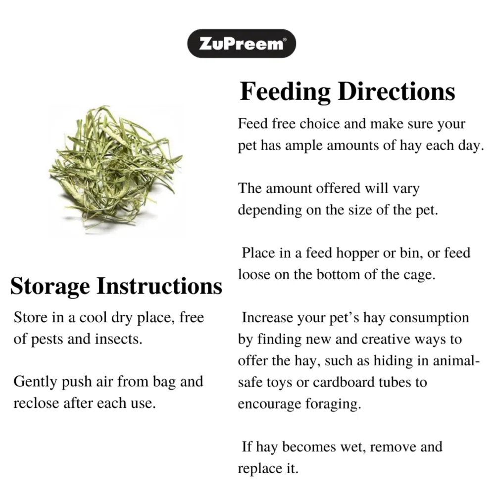 Zupreem Timothy Naturals Premium Timothy Hay for Small Animals